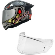 Resim LS2 RAPID 2 SPOX GRİ-KIRMIZI KASK GRİ CAM+SPOİLER 