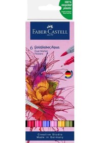 Resim Faber Castell Goldfaber Aqua Çift Uçlu Marker Seti 6'lı Flowers 