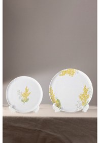 Resim Rakle Mimosa Seramik 4'lü Pasta Tabağı Seti 19 Cm Çok Renkli 
