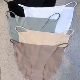 Resim Kadınlar için 5'li Dikişsiz Düşük Bel Bikini Külotları - Yumuşak, Esnek, Rahat, Düz Renk İç Çamaşırı (Siyah, Beyaz, Açık Gri, Bej) 