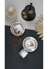 Resim Porser Pera Siyah Kahve Fincan Takımı 80cc 2 Kişilik 4 Parça Çok Renkli 