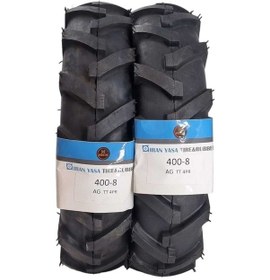 Resim Çapa Makinesi Lastiği 400-8 Traktör Desen Çift Takım 
