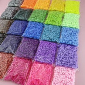 Resim 2000 adet/ 5mm Eritme Boncukları Pixel Puzzle Karışık Renkli Hama Boncuklar Yüksek Kalite DIY Tırnak Plakası Ek OPP Çanta El Yapımı Hediye Fuse&Perler Boncuklar, Boncuklama Malzemeleri 