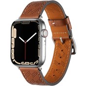 Resim ​​​Watch 7 41mm Uyumlu KRD-76 PU Deri Kordon Strap Kayış CLO- Kahverengi 