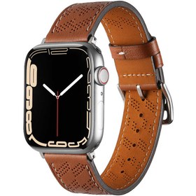 Resim ​​​Watch 7 41mm Uyumlu KRD-76 PU Deri Kordon Strap Kayış CLO- Kahverengi 