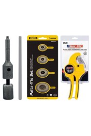 Resim Filo GÖNEN DÖKÜM TAMİR PAFTASI + PPRC BORU KAYNAK MAKİNE PAFTALARI 4 PARÇA SET + BORU KESME MAKASI 42 MM 
