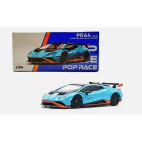 Resim Pop Race 1/64 Lamborghini Huracan Sto Blu Laufey 