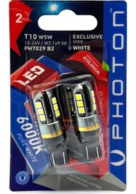 Resim Photon T10 W5w 12v-24v Exclusive 6+3 Led Park Ve İç Aydınlatma Ampulü - Beyaz - 2'li Blister Ph7029 B2 