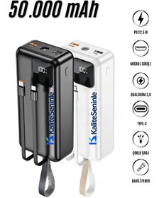 Resim Kensa Powerbank 50000 Mah Pd 22,5w Süper Hızlı Şarj 3.0 Qualcomm Taşınabilir Power Bank 
