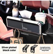 Resim Xuweiwei 1 Parça Gümüş Kaplama Siyah Araba Kağıt Havlu Kutusu Küçük Masa Tablası Cep Telefonu Tutucu Ve Saklama Askısı 