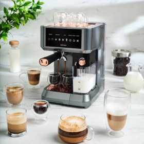 Resim Karaca Mycaffe Barista S10 Entegre Süt Hazneli Otomatik Espresso Latte ve Cappuccino Mak. Copper 