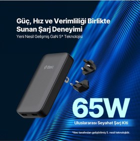 Resim Ttec 2SCG06S Smartcharger Trio Gan 65W PD Avrupa-Ingiltere-Amerika/Avustralya Uluslararası Şarj Kiti 