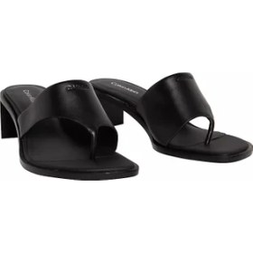 Resim Calvin Klein Kadın Orta Topuklu Parmak Arası Deri Siyah Terlik HW0HW03017-0GJ 