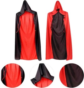 Resim Nessiworld Çift Taraflı Kullanılabilir Siyah Kırmızı Kapişonlu Pelerin 90 cm Çocuk 