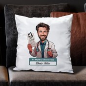 Resim En Başarılı Erkek Göz Doktoru Karikatürlü Yastık 