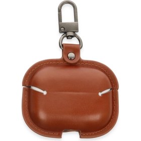 Resim Eco Port Apple Airpods Pro 2 (2.nesil) Çanta Deri Kılıf - Taba 