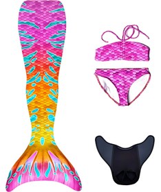 Resim Kuaki Mermaids Deniz Kızı 4'lü Takım Bikini Kostüm Seti Malibu +10 Yaş 