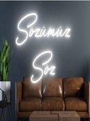 Resim Twins Led Sözümüz Söz Yazılı Neon Tabela Beyaz Model:model:18373366 Beyaz 