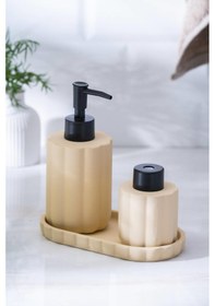 Resim Acar Vega Bej 3 Parça Banyo Seti Bej 