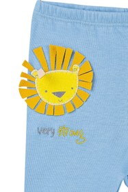 Resim Bibaby Baby Lion Desenli Erkek Bebek Pamuk Patikli Pantolon 
