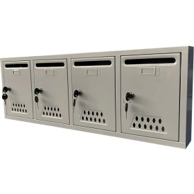 Resim Veta Metal Posta Kutusu 4'lü Gri 