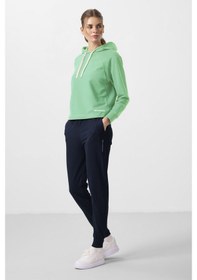 Resim Tommylife Su Yeşili-lacivert Kapüşonlu Oversize Kadın Eşofman Takım - 95336 Su Yeşili 