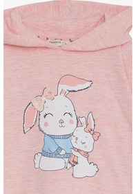 Resim Breeze Kız Çocuk Sweatshirt Tavşancık Baskılı 1.5-5 Yaş, Somon Melanj-somon Melanj Somon Melanj 