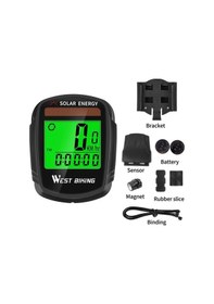 Resim Novahub Güneş Enerjili Kablosuz Bisiklet Bilgisayarı - Su Geçirmez, Çok Fonksiyonlu, Kolay Kurulum, Siyah Güneş Ve Pil İle Uzun Süre Kullanım, Yol Ve Dağ Bisikleti Uyumlusu Siyah 