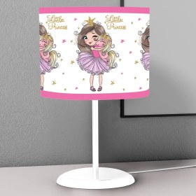 Resim instababyrooms Küçük Prenses Unicorn Desenli Çocuk Odası Dijital Baskılı Çocuk Odası Masaüstü Abajur Avize 