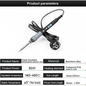 Resim Pazly Ütüsü Sıcaklık Sıcaklık Sabit Lehimleme Handskıt Elektrikli Elek Ayarlanabilir 90w 480 180 Do 