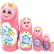 Resim Mobgift 5 Li Matruşka Bebek Ahşap Pembe 