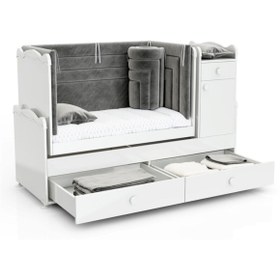 Resim Patiko Furniture Sahra 890 Büyüyen Beşik 60x165 Beyaz 