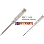 Resim İzeltaş 5'er Adet Düz & Yıldız Uçlu 190 Mm Elektrik Kontrol Kalemi (TOPLAM 10 ADET) 