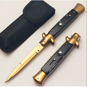 Resim Akc İtalyan Stiletto 23 Cm Gold Siyah Renk 
