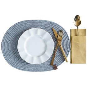 Resim Vos Versa Amerikan Servis 6 Lı Supla Lux Sunum Tabak Altlığ - Oval Gri Vvhm0043-400 - Gri 