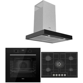 Resim Ferre Icon Plus 75 Serisi QBL63CS-ED035-D100 3lü Cam Ankastre Set 