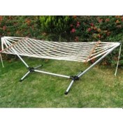 Resim Tek Kişilik Çift Örgü Makrome Hamak Beyaz 