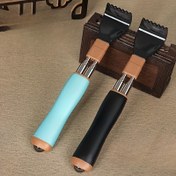 Resim 1 adet Geri Çekilebilir Sırt Kaşıyıcı - Paslanmaz Çelik, Hafif Mavi ve Siyahta Ergonomik Ahşap Saplı Anti-Bükülme Tasarımı, Sırt ve Eklem için Çift Saplı Kaşıntı Aracı, Taşınabilir ve Uzatılabilir Çift Barlı Kaşıyıcı, Kişisel Bakım Aksesuarı | Ergonomik Tasarım | Geri Çekilebilir Tasarım 