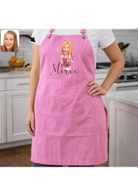 Resim Bk Gift Kişiye Özel Karikatürlü Pembe Mutfak Önlüğü -8, Aşçı Ve Şef Önlüğü, Ev Hediyesi Kobitmeyencom36662 Bk Gift Renkli 