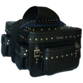 Resim ebakbak Motosiklet Çanta Siyah Choper Model Cruis Motorcu Çantası Deri Yan 