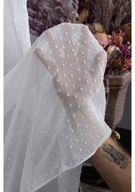 Resim Evrim 1/2.5 Normal Pileli Ütü İstemez Kırışmaz Yeni Sezon Salon Oda Tül Perdesi Ekru 