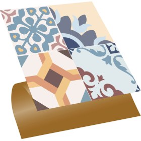 Resim Tink Kendinden Yapışkanlı Modern 4'lü Desenli Pvc Karo 30x30 cm (56 Adet) 5m2 