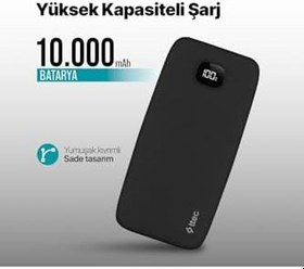 Resim Ttec Chargeup LCD 10.000 mAh Taşınabilir Şarj Aleti / Powerbank Siyah 