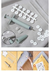 Resim Yorgan Kılıfı Sabitleme Seti Nevresim Klips Takımı Yatak Örtüsü P Gri 