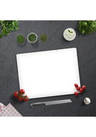 Resim Düz Renk - Beyaz Cam Kesme Tahtası 30cm X 40cm 