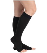 Resim Medikaltec Ccl 2 Diz Altı Burnu Açık Varis Çorabı Siyah 