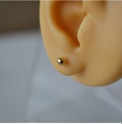 Resim Heppii Çelik Gold Top Küpe 4 Mm Tek Altın 