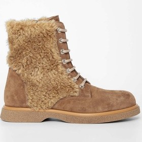 Resim Tamer Tanca Kadın Hakiki Deri Vizon Casual Bot 33 95004 Bn Bot Sk23/24 Vızon Suet Vizon 