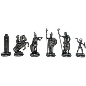 Resim Sadece Satranç Taşı İsteyene Gifthome Premium Jumbo Boy Metal Yunan Figürlü Satranç Taşı 