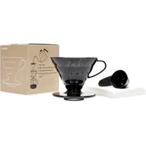 Resim Hario V60 02 Siyah Plastik Dripper ve 40’lı Filtre Kağıdı Seti 